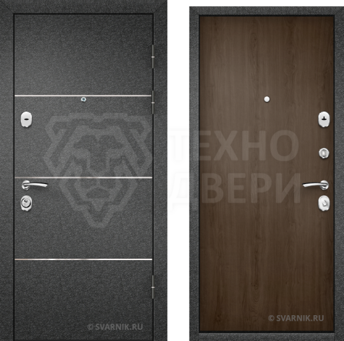 Железная квартирная дверь глухая с шумоизоляцией D-1263