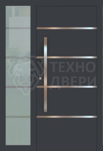 Дверь элитная полуторка с остеклением и отделкой МДФ недорого ДВЭ-108