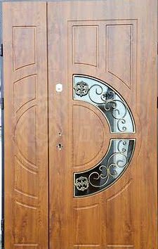 Дверь элитная полуторка с окошком и ковкой от завода изготовителя ДВЭ-33