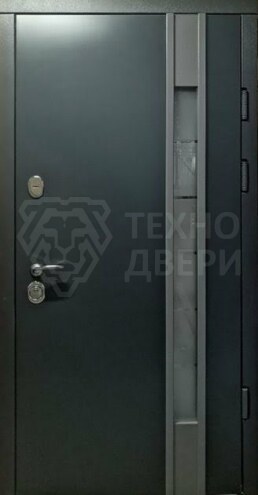 Элитная металлическая однопольная дверь с остеклением в гостиницу ДВЭ-68